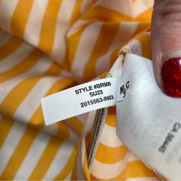 🏷️NWT J. Crew Factory Strappy Tie-Back Mini Dress Size 14 Marigold Stripe Sunny - Picture 13 of 16